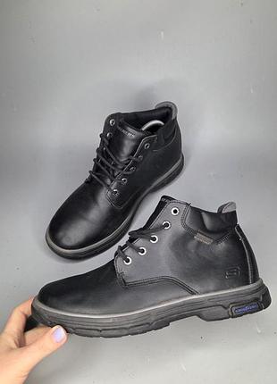 Мужские кожаные ботинки skechers relaxed fit: segment 2.0 - brogden