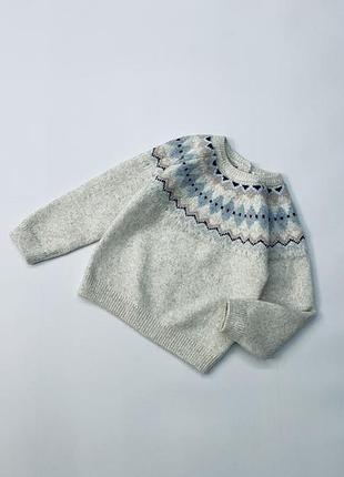 Новий светр з орнаментом для дівчинки 2-3 роки m&s