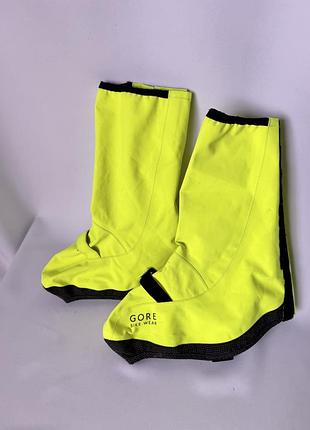 Gore bike wear велобахилы 38-41 гамаши велосипедные бахилы яркие неоновые желтые светоотражающие