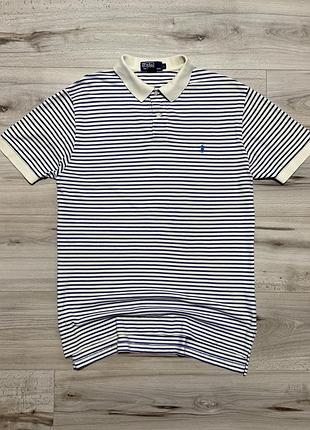 Футболка поло в полоску поло ральф лорен polo ralph lauren striped polo, l, оригинал