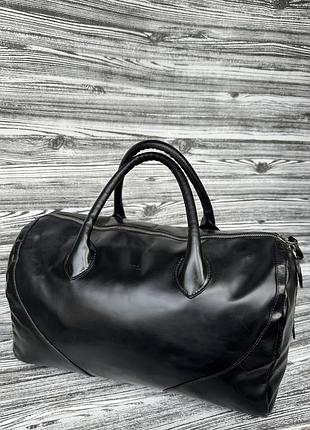 Велика оригінальна шкіряна сумка саквояж furla
