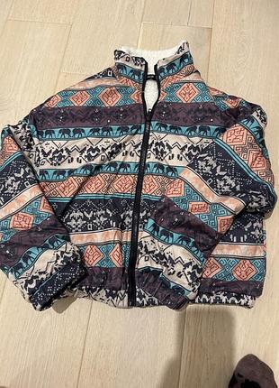 Жіноча куртка shein різнокольорова коротка на змійці