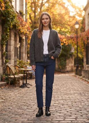 Кардиган asos design пухнастий oversize темно-сірий на ґудзиках