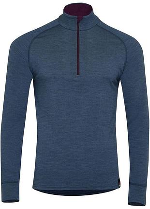 Isobaa xl merino 200 термо кофта шерсть меринос синяя мужская