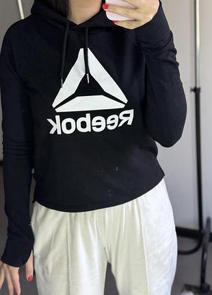 Спортивна кофта жіноча reebok чорна з капюшоном