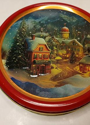 Коробка металева жестяна новорічна. коробка металлическая