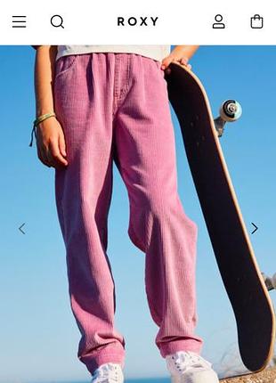 Вельветовые брюки roxy girl розовые / пудровые, размер 14/xl (150-158 см)