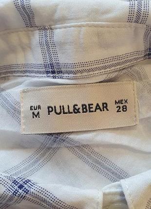 Біла сорочка в клітинку pull&bear (розмір m) 4