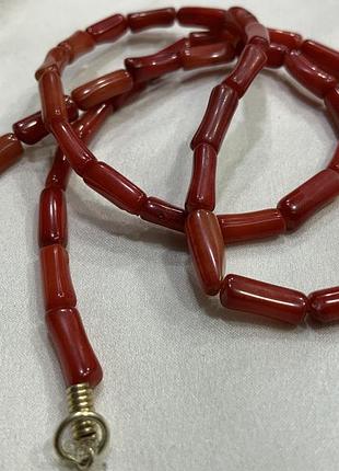 🪸✨ винтажное ожерелье натуральный коралл цилиндры red coral strand vintage ✨🪸