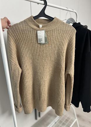 Светр жіночий h&m бежевий в рубчик