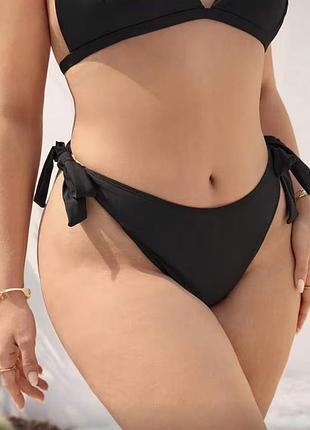 Shein 0xl черный низ от купальника стринги на завязках плавки новые новый низ від купальника