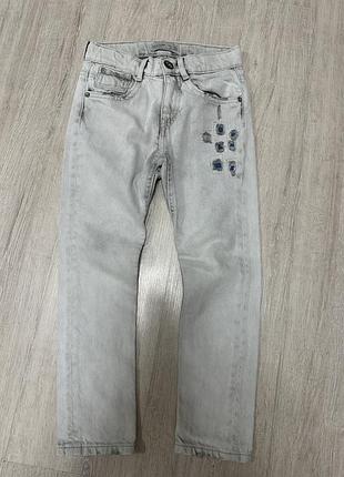 Джинси zara для дітей 6-7 років сірі рвані