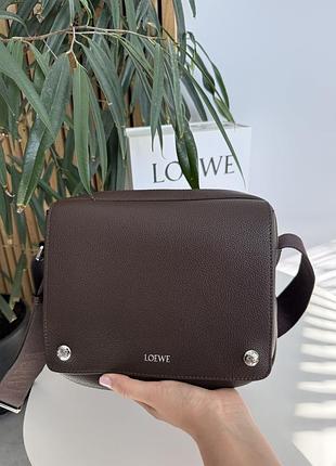 Мужской мессенджер loewe messenger bag коричневый
