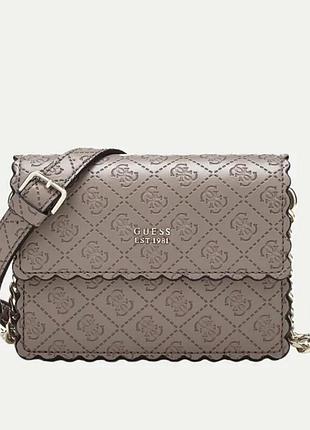 Сумка кросс-боди guess rayna mini  flap оттенке taupe /0000h/