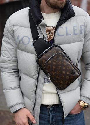Сумка слинг avenue louis slingbag monogram macassar vuitton canvas brown