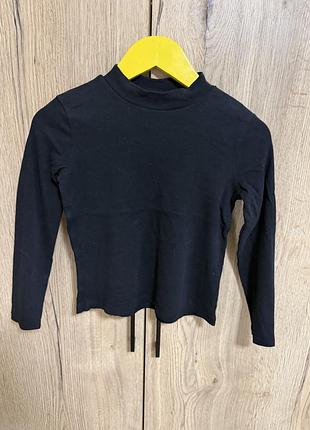 Кофта h&m чорна з довгим рукавом та коміром-стійкою