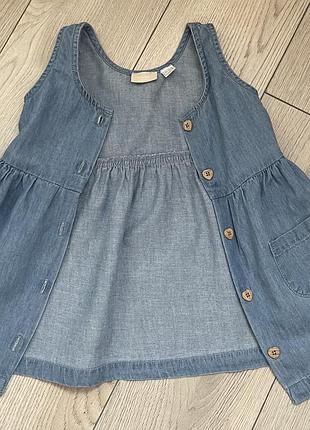 Сарафан для дівчинки chicco джинсовий блакитний 80 розмір 3