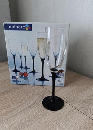Бокалы для шампанского luminarc domino 170 мл 6шт