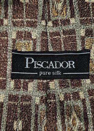 Вінтажна шовкова краватка piscador оригінал італія. жакард ретро 90s