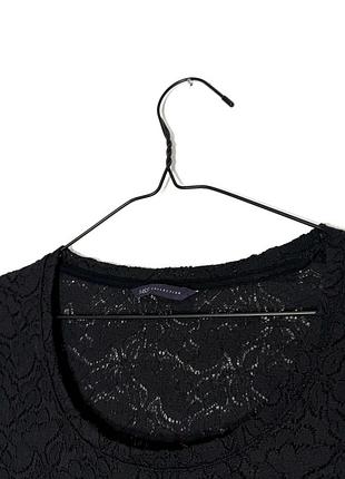 Чорна ажурна блуза лонгслив marks&spencer 3
