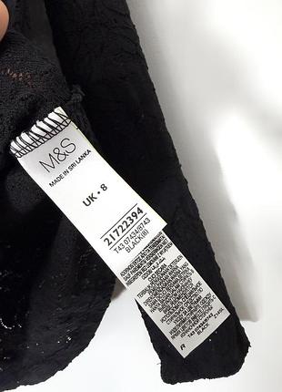 Чорна ажурна блуза лонгслив marks&spencer 5
