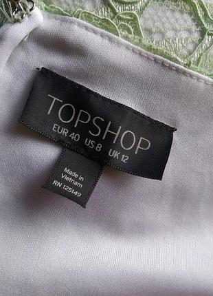 Зеленое кружевное асимметричное платье от topshop 10