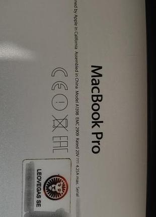 Apple macbook pro 15" mid 2015 i7 16/256gb 8