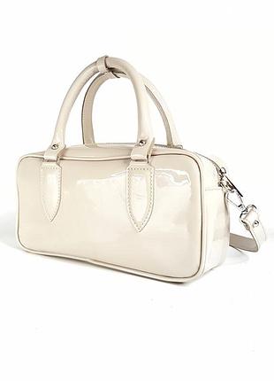 Сумка cross body шкіряна беж 8394-11