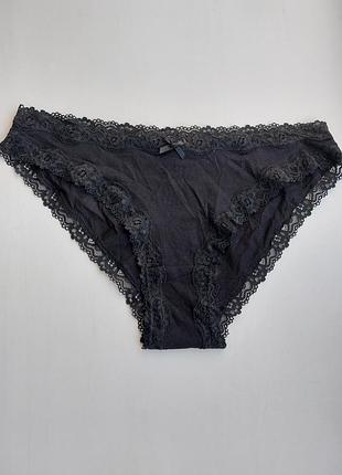 Брендовые хлопковые трусики с кружевом h&amp;m размер м