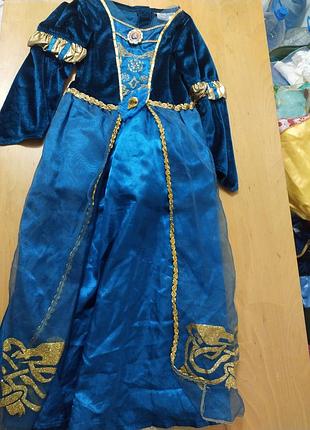 Карнавальна сукня disney princess меріда для дівчинки 5-6 років синя