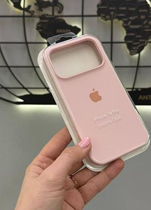 Чохол silicone case з мікрофіброю для iphone 18 pro, якісний чохол-бампер з мікрофіброю для айфон 18 про (рожевий)