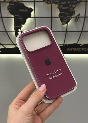 Чохол silicone case з мікрофіброю для iphone 18 pro, якісний чохол-бампер з мікрофіброю для айфон 18 про (бордовий)
