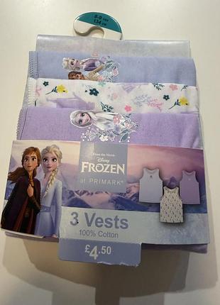 Майки дитячі primark disney frozen, 3 штуки, 134 см