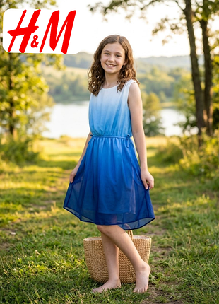 Ніжна шифонова сукня h&m з ефектом омбре (градієнт)