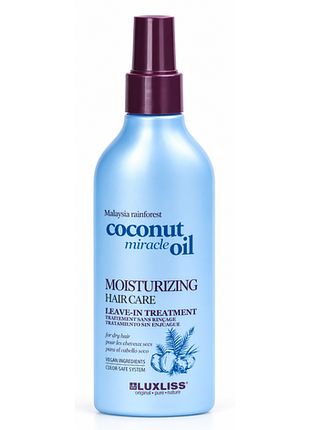 Увлажняющий несмываемый спрей-термозащита с кокосовым маслом luxliss coconut miracle oil moisturizing hair care 150 мл