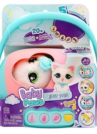 Интерактивный игровой набор baby paws серии just born — котенок
