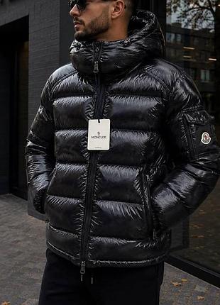 Чорна куртка moncler s, m, l, xl зима