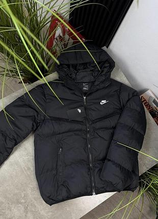 Зимовий чорний пуховик nike storm-fit розміри xl, xxl