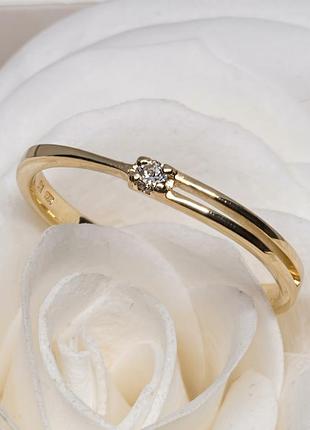 💍 золотое кольцо 585 пробы лимон с бриллиантом р 17 | новое | подарочная упаковка