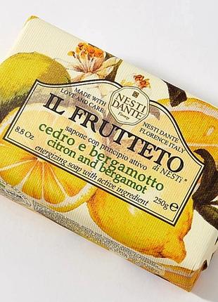 Italy, nesti dante florence bergamot+ 🍋, unisex натуральное нишевое флорентийское  мыло для лица, тела, волос /экстракты лимона и бергамота