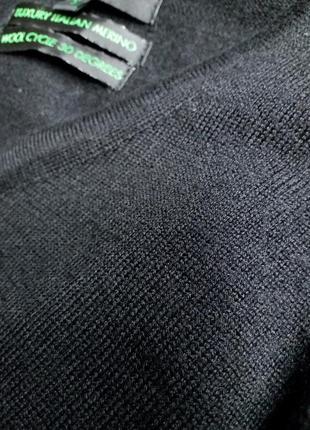 Jasper conran свитер пуловер из 100% шерсти мерино базового черного цвета6 фото
