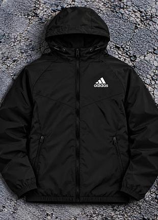 Стильна вітровка adidas чорна, розміри s та xxl