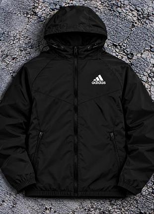 Чорний демісезонний віндраннер adidas, s і xxl