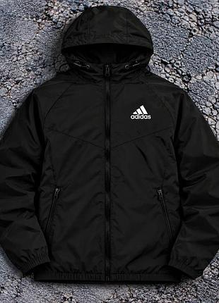 Демисезонная куртка-ветровка adidas черная s, xxl