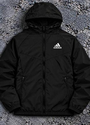 Черный виндраннер adidas на размеры s и xxl деми