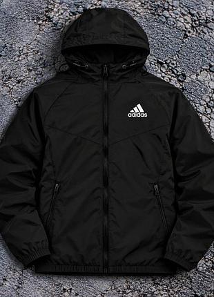 Демисезонный виндраннер adidas, цвет черный, s / xxl