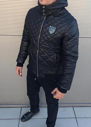 Куртка philipp plein чорна s, m демісезонна