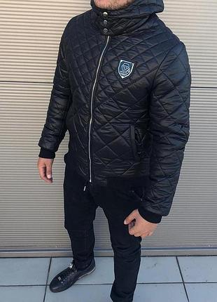 Чорна демі куртка philipp plein у розмірах s, m
