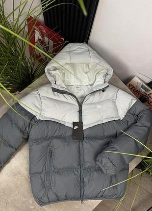 Сірий пуховик nike storm-fit зимовий xl, xxl