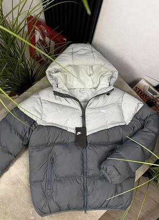 Зимовий пуховик nike storm-fit сірий xxl, xl